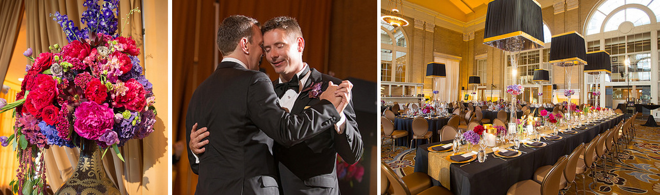 Same-Sex Marriage wedding flowers wedding flowers first dance wedding reception table ricardo tomas weddings event planner