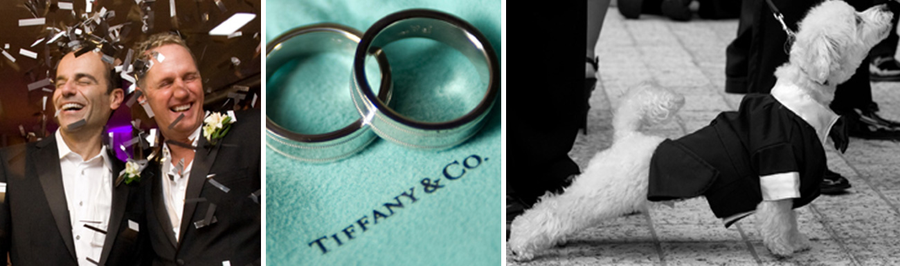 Same-Sex Marriage dog in wedding tiffany and company grooms rings confetti creative ideas ricardo tomas weddings event planner