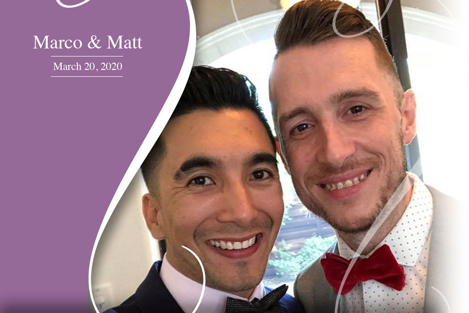 Nearlywed Marco & Matt - March 20, 2020 Wedding ricardo tomas weddings event planner
